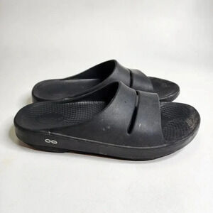 Oofos Ooahh Recovery Black Slide Comfort‎ Sandal Slip On Men's Size 11